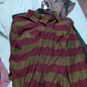 DIXXON The Kruger Burgundy and Olive Casual Button Down Shirt